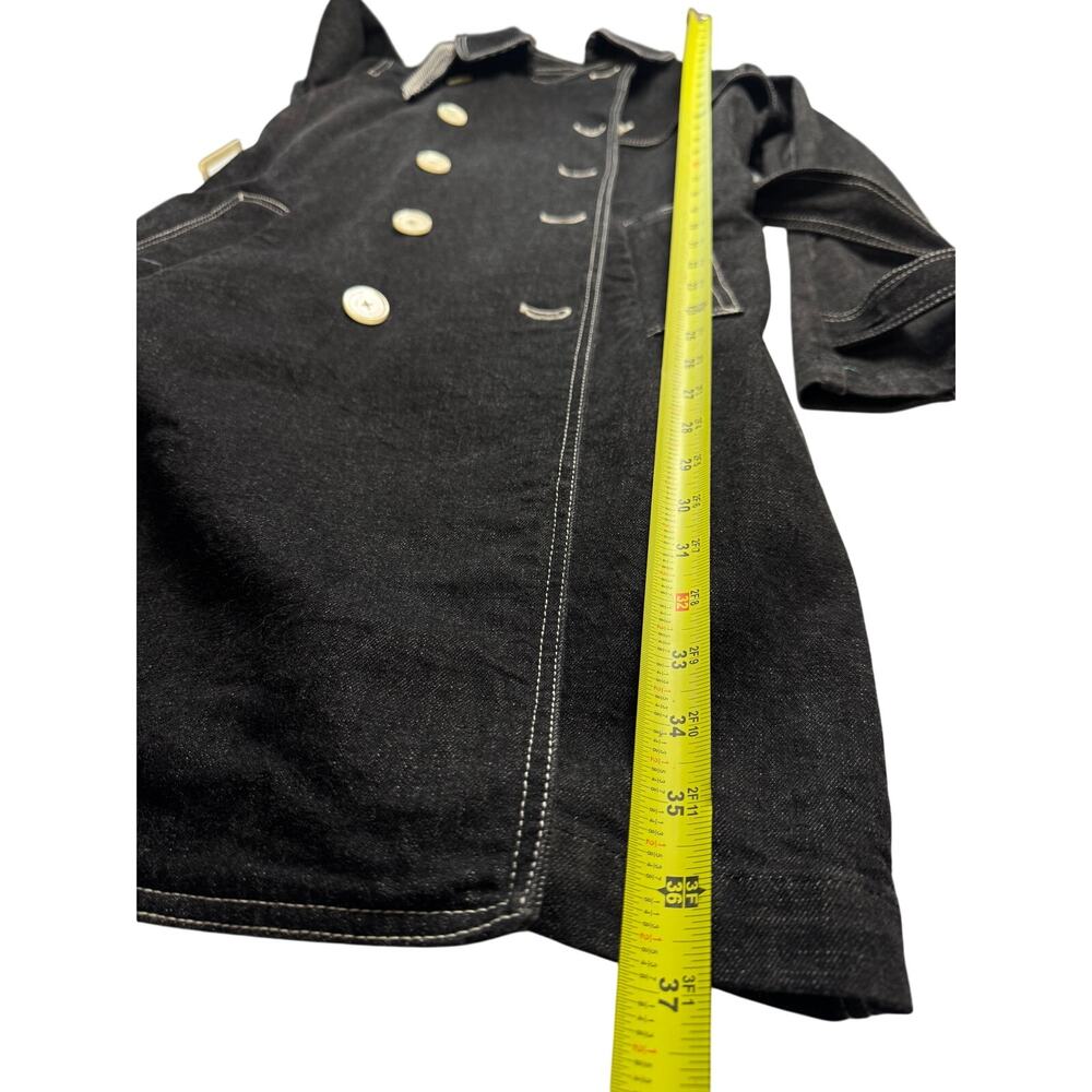 VTG Y2K Lauren Jeans Co. Ralph Lauren Dark Wash Denim Trench Coat M NWOT - Picture 8 of 11